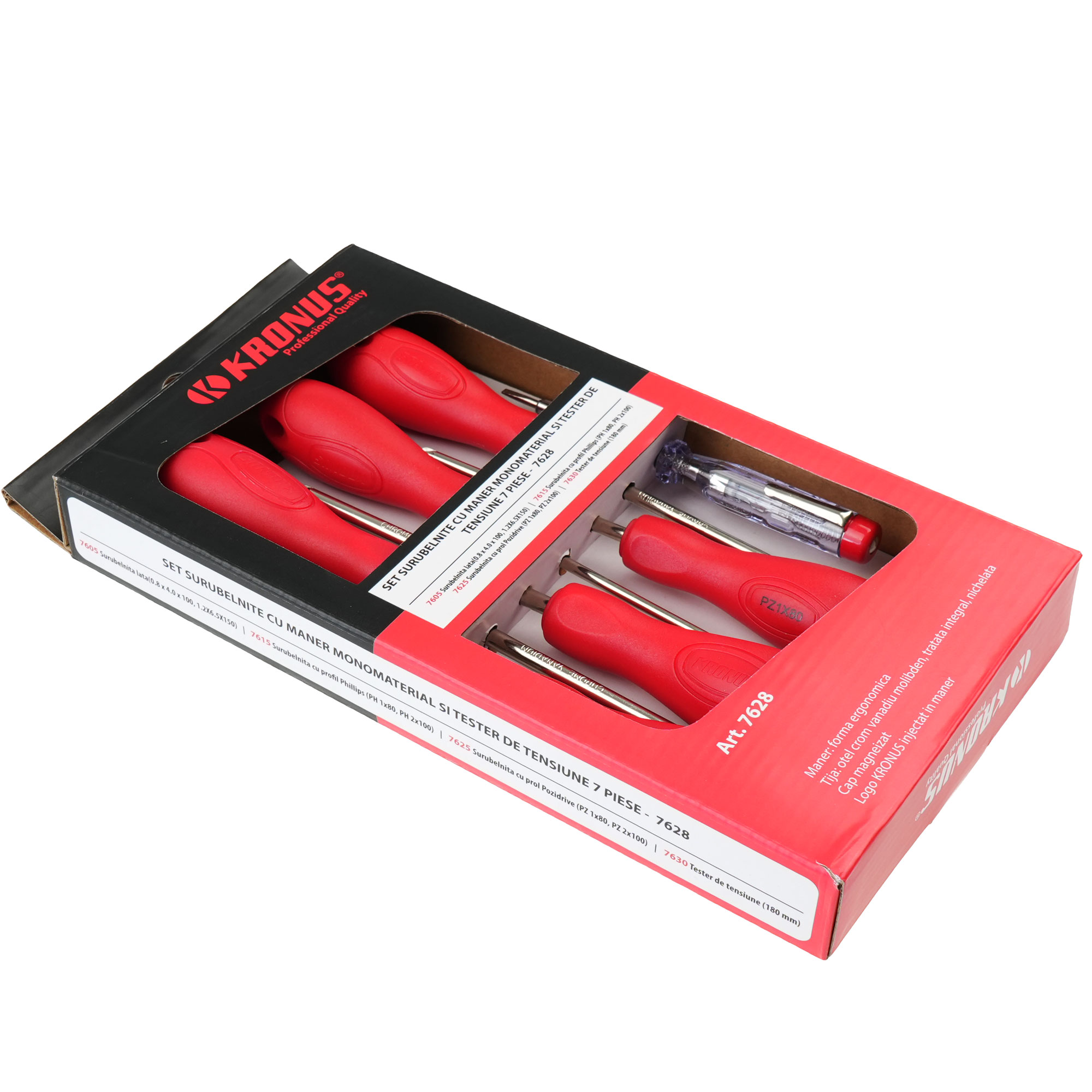 7628 Set surub.combinate si tester 7 piese cod 622110