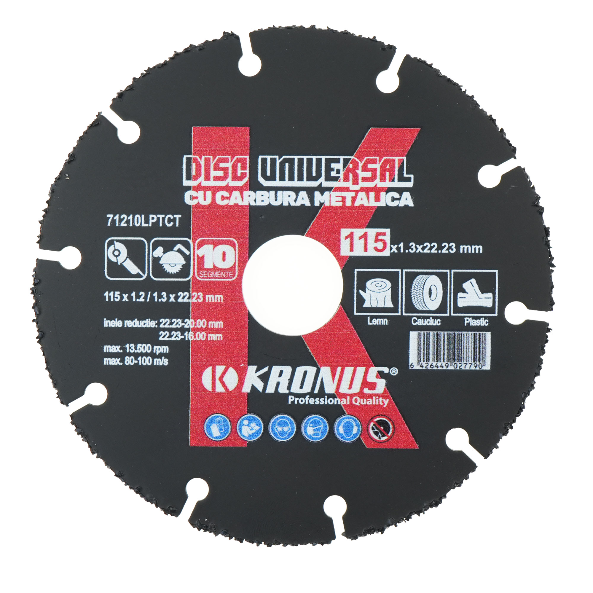 71210LPTCT Discuri universale cu carbura metalica pentru lemn/cauciuc/plastic 115x1.2x22.23 mm cod 902779