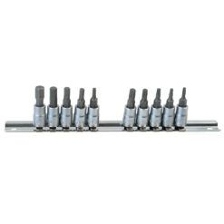 7187BE10 Set 10 tubulare cu biți 1/4" Cr-Mo pentru biciclete și e-bike - Hex & Torx 903400